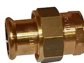 Sanha Srieginė jungtis 3/4x22 mm - lizdas-lizdas Cu presavimui. M ir V formos žandikauliai. Universalūs.