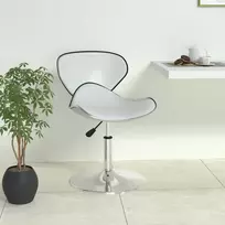 Baro taburetė, baltos spalvos, dirbtinė oda