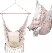 Ambiance Pakabinama kėdė hamakas 95 cm, smėlio spalvos
