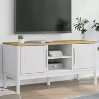TV staliukas Televizoriaus spintelė FLORO, balta, 114x43x55cm, pušis