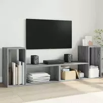 TV staliukas Televizoriaus spintelės, 2vnt., pilkos ąžuolo, 75x30x50 cm, MDP