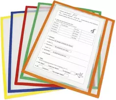 TimeTEX Mokymosi ir susidėjimo A4 įmautės su spalvotais kraštais, šoninis įdėjimas, 10 vnt. (TT64334)