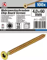 Bgs Technic Daugiafunkciniai varžtai | T-Star (Torx) T20 | 4,0 x 60 mm | 100 vnt. (80996)