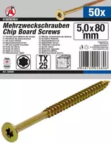 Bgs Technic Daugiafunkciniai varžtai | T-Star (Torx) T25 | 5,0 x 80 mm | 50 vnt (80998)