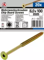 Bgs Technic Daugiafunkciniai varžtai | T-Star (Torx) T25 | 6,0 x 100 mm | 20 vnt. (80999)