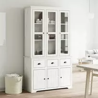 Komoda BODO, balta, 115,5x43x200,5cm, pušies medienos masyvas