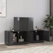 TV staliukas Televizoriaus spintelės, 2vnt., juodos, 67x39x44cm, plienas