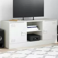 TV staliukas Televizoriaus spintelė, baltos spalvos, 99x39x44cm, plienas