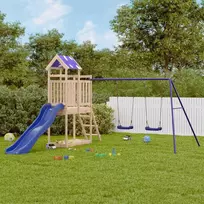 Lauko žaidimų aikštelės komplektas, pušies medienos masyvas