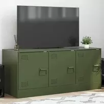 TV staliukas Televizoriaus spintelė, alyvuogių žalia, 99x39x44cm, plienas