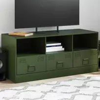 TV staliukas Televizoriaus spintelė, alyvuogių žalia, 99x39x44cm, plienas