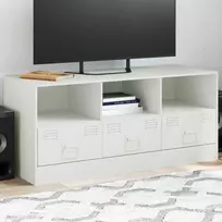 TV staliukas Televizoriaus spintelė, baltos spalvos, 99x39x44cm, plienas