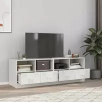 TV staliukas Televizoriaus spintelės, 2vnt., baltos, 67x39x44cm, plienas