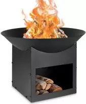 Mondex Ambiance Sodo ugniakuras metalinis 56 cm su medžio saugykla