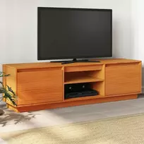 TV staliukas Televizoriaus spintelė, vaško ruda, 140x35x40cm, pušies masyvas