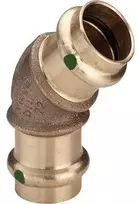 VIEGA Sanpress alkūnė 45 laipsnių 28 mm, pagaminta iš pistoleto metalo. Įvorė/įvorė, SC-Contur.