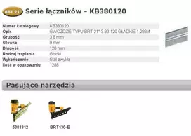 BOSTITCH VINYS BRT21 3,80-120 1,28M