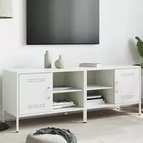 TV staliukas Televizoriaus spintelės, 2vnt., baltos, 68x39x50,5cm, plienas