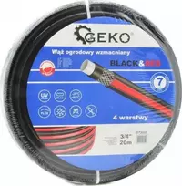 Geko sodo žarna WZMACNIANY Juodas&Raudonas 3/4" 20M (1) G73695 GEKO