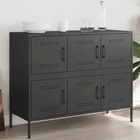 Šoninė spintelė, juodos spalvos, 100,5x39x79cm, plienas