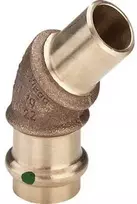 VIEGA Sanpress alkūnė 45 laipsnių 28 mm, pagaminta iš pistoleto metalo. Įvorė/nipelis, SC-Contur.