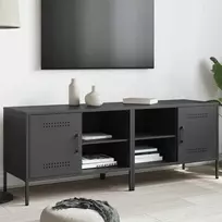 TV staliukas Televizoriaus spintelės, 2vnt., juodos, 68x39x50,5cm, plienas