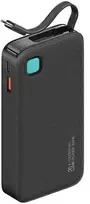 USAMS Powerbank su kabeliu USB-C Retractable 10000 mAh PD 20W Fast Charge XY Series juodos spalvos 10KCD22401(US-CD224)