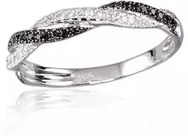 Auksinis žiedas su brangakmeniais. Metalas: Baltas Auksas. Praba: 585°. Akmuo: Briliantai , Briliantai (Juodi) - 16.5 - 1.62 g. - Briliantai (0,06Ct), Briliantai (Juodi) (0,072Ct)