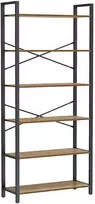 Songmics Vasagle 6 lygių knygų spinta 30 x 80 x 186 cm tamsiai riešutmedžio spalvos-juoda