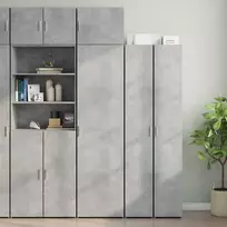 Siaura spintelė daiktams, betono pilka, 50x42,5x225cm, mediena