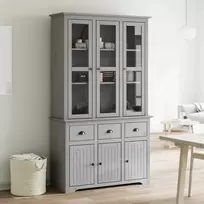 Komoda BODO, pilka, 115,5x43x200,5cm, pušies medienos masyvas