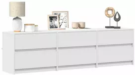 TV staliukas Televizoriaus spintelė su LED, balta, 180x34x50cm, mediena