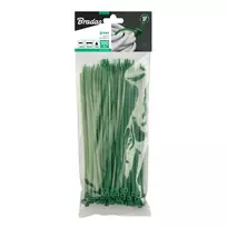 Tvirtinimo dirželiai Bradas 3,6 x 250 mm, 100 vnt., žali