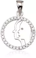 Sidabrinis pakabukas Zodiakas. Metalas: Sidabras. Praba: 925°. Akmuo: Cirkonai - 2.7 g. - 24 mm.