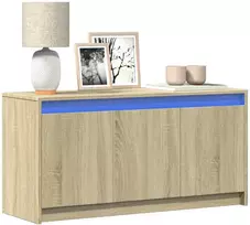 TV staliukas Televizoriaus spintelė su LED, ąžuolo, 100x34x50cm, mediena