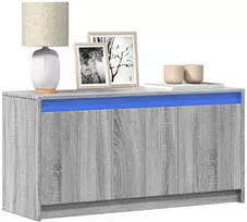 TV staliukas Televizoriaus spintelė su LED, pilka, 100x34x50cm, mediena
