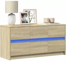 TV staliukas Televizoriaus spintelė su LED, ąžuolo, 100x34x50cm, mediena
