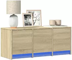 TV staliukas Televizoriaus spintelė su LED, ąžuolo, 97x34x40cm, mediena