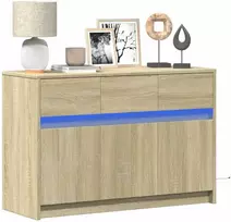 TV staliukas Televizoriaus spintelė su LED, ąžuolo, 91x34x61cm, mediena