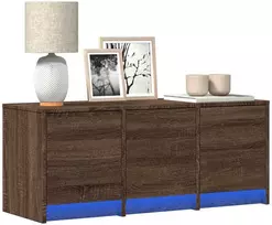 TV staliukas Televizoriaus spintelė su LED, ruda ąžuolo, 97x34x40cm, mediena