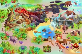 Marko Latekso kilimėlis 100x150 3D efektas - Dinozaurų parkas