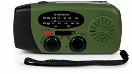 Radijas - Thomson radijas su žalia ir juoda avarine šviesa.