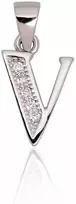 Sidabrinis Pakabukas - Vardo Raidė. Metalas: Sidabras. Praba: 925°. Akmuo: Cirkonai - 0.9 g. - 19 mm.