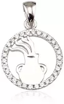 Sidabrinis pakabukas Zodiakas. Metalas: Sidabras. Praba: 925°. Akmuo: Cirkonai - 2.4 g. - 24 mm.