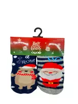 Kalėdinės kojinės su neslystančiu padu kūdikiams Merry Christmas Baby, 2 poros