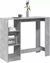 Baro stalas su lentyna, betono, 124x46x103,5cm, mediena
