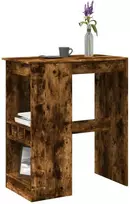 Baro stalas su laikikliais, dūminis, 90x47,5x103,5cm, mediena