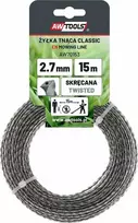 AW-Tools AWTOOLS PJOVIMO VALAS CLASSIC 3,0x15m / SUKTAS KVADRATINIS SU ŠERDIMI