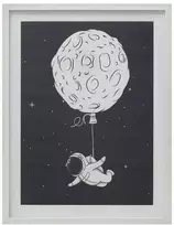 Atmosphera SPACE vaikų kambario plakatas, baltas rėmelis, 30 x 40 cm
