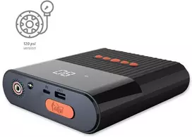 Įkroviklis „4smarts PitStop+“ 8800 mAh su kompresoriumi ir žibintuvėliu, juodos spalvos